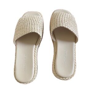 Marc Fisher Cream Pais Square Toe Sandals